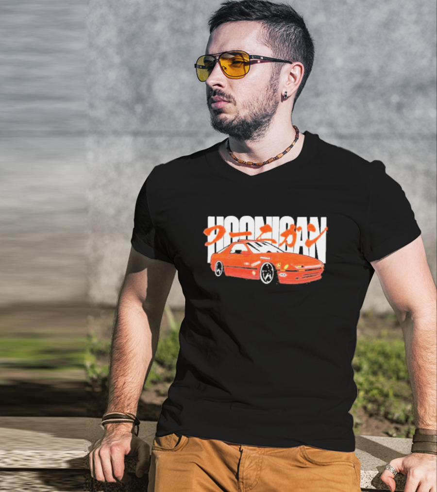 Hoonigan FC Rotary Japanese Kanji Red Sports Car T-Shirt
