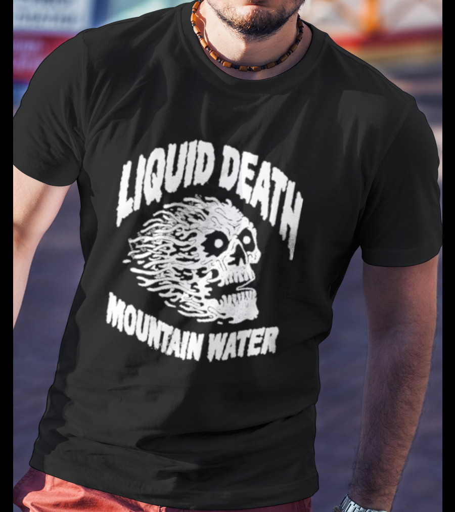 Liquid Death Mountain Water Skull T-Shirt