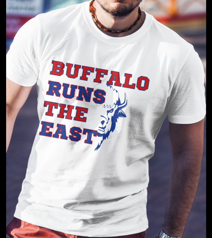 Buffalo Runs The East Bold Text With Buffalo T-Shirt