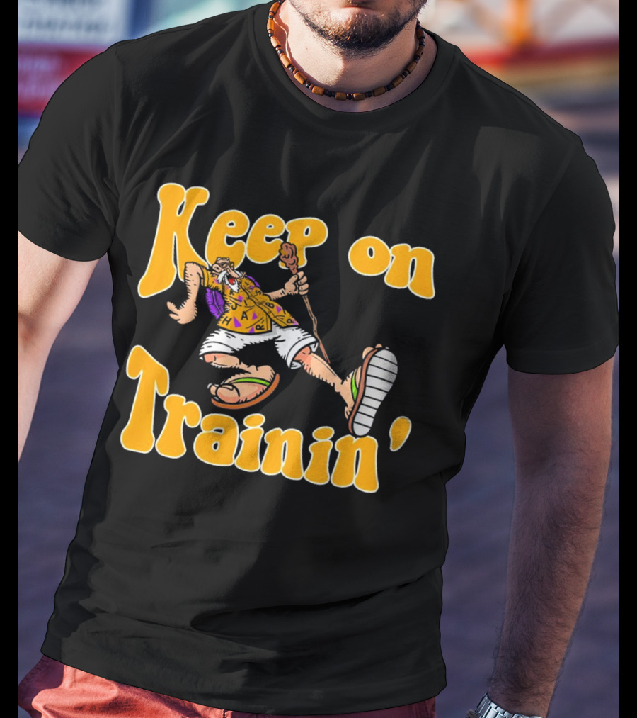 Master Roshi Keep On Trainin' Retro Style Sandals Hawaiian Shirt Cane T-Shirt