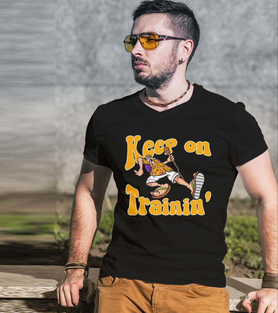 Master Roshi Keep On Trainin' Retro Style Sandals Hawaiian Shirt Cane T-Shirt