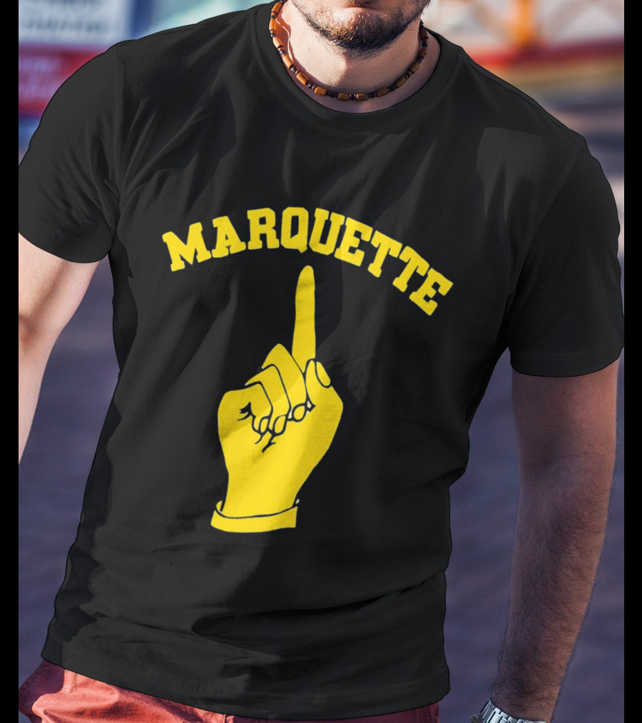 Marquette Yellow Number One Finger T-Shirt