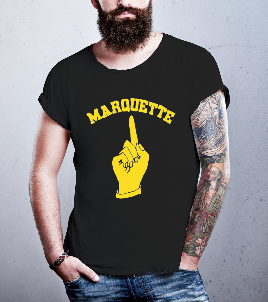 Marquette Yellow Number One Finger T-Shirt