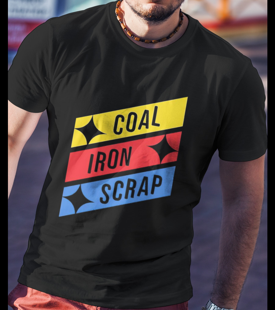 Coal Iron Scrap Pittsburgh Steelers Logo Elements T-Shirt