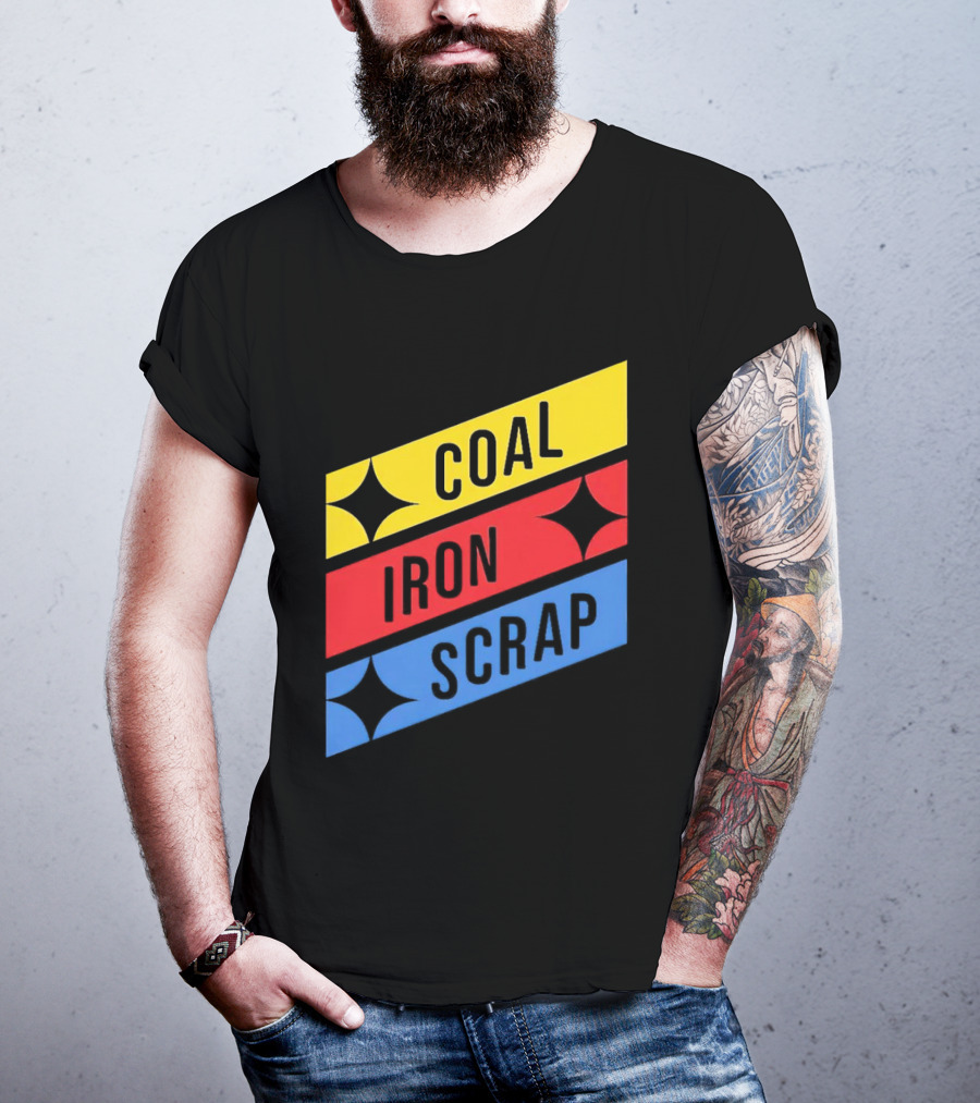 Coal Iron Scrap Pittsburgh Steelers Logo Elements T-Shirt
