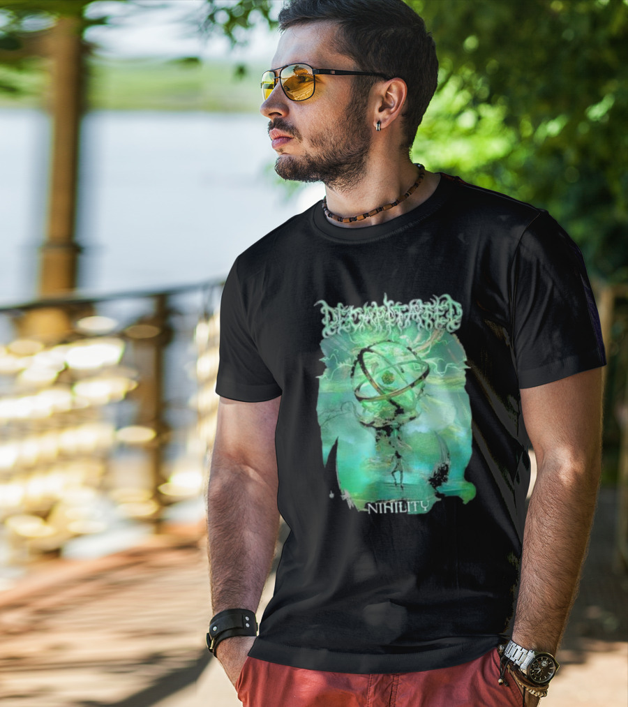 Decapitated Nihility Atomic Symbol Surreal Green Landscape T-Shirt