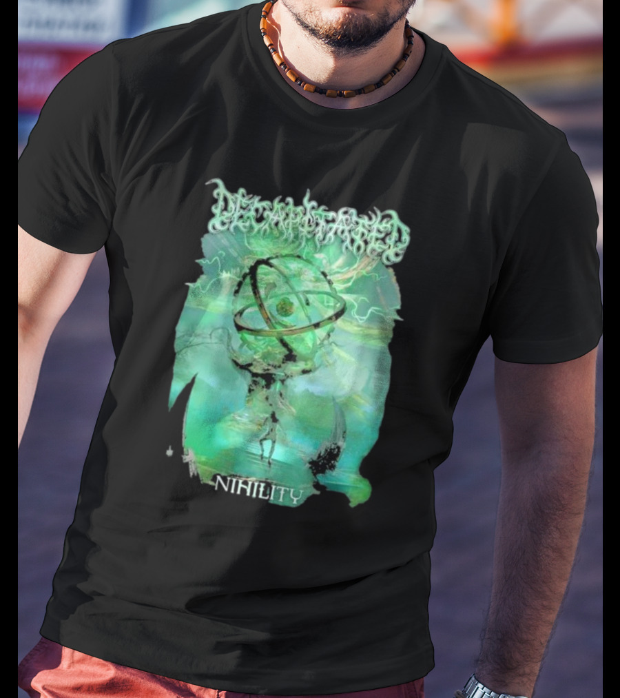 Decapitated Nihility Atomic Symbol Surreal Green Landscape T-Shirt