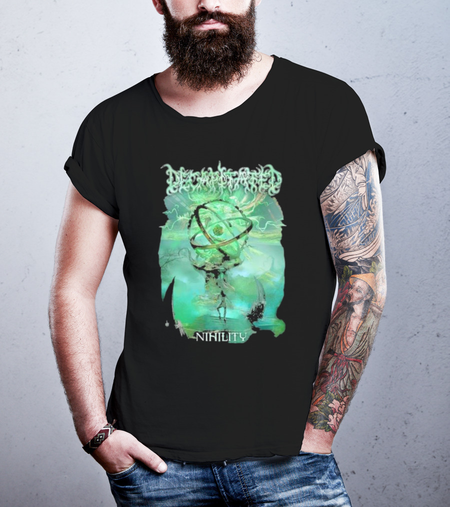 Decapitated Nihility Atomic Symbol Surreal Green Landscape T-Shirt