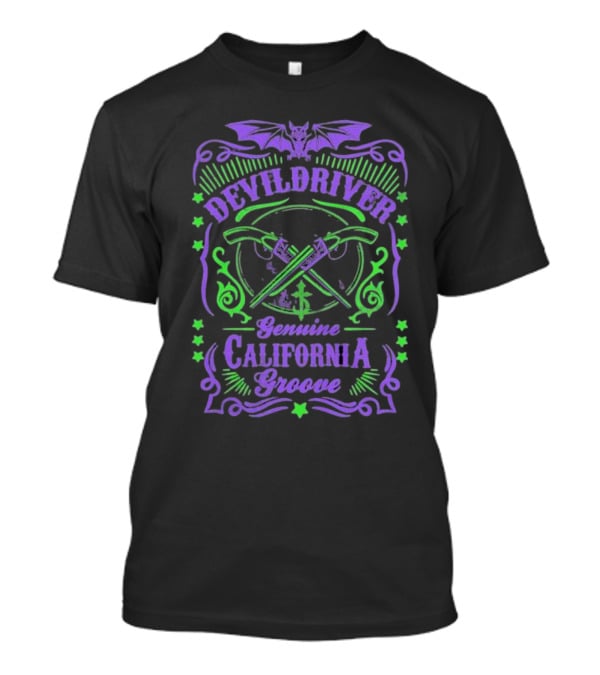 Devildriver Genuine California Groove Bat And Crossed Revolvers T-Shirt