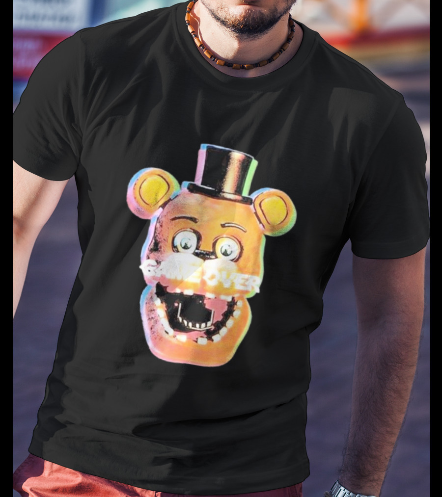 Five Nights At Freddy’s Game Over Text Freddy Head With Hat T-Shirt