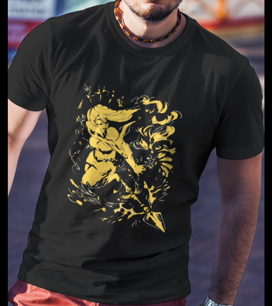 Galaxy Gal HelloWinter Vintage Warrior Fantasy Scene T-Shirt