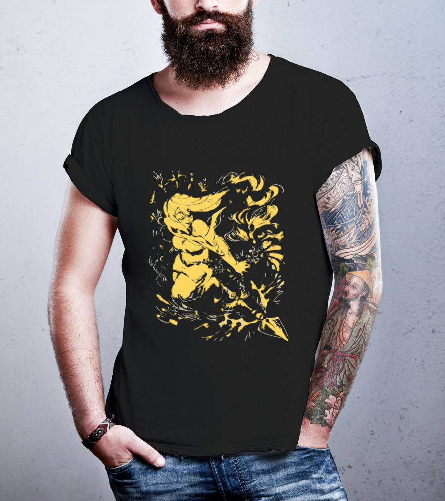 Galaxy Gal HelloWinter Vintage Warrior Fantasy Scene T-Shirt