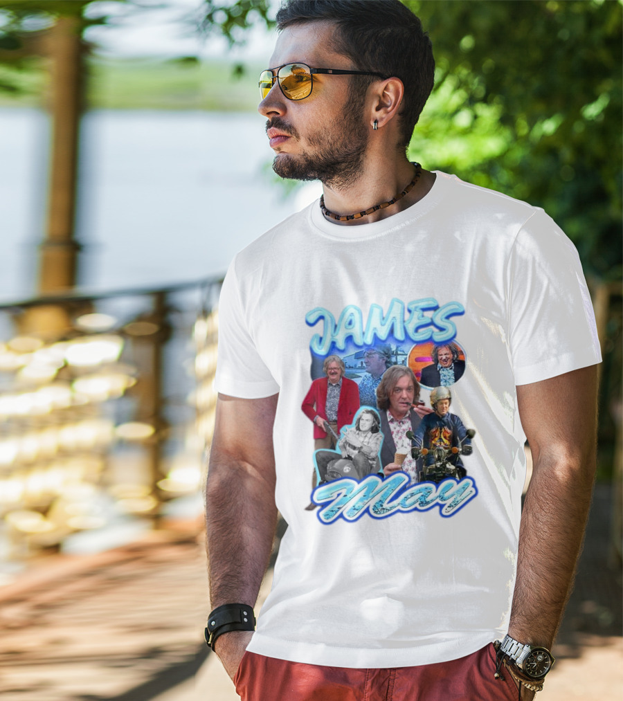 James May Vintage Ice Cream Motorbike Collage T-Shirt