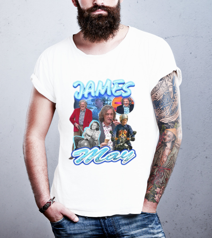 James May Vintage Ice Cream Motorbike Collage T-Shirt