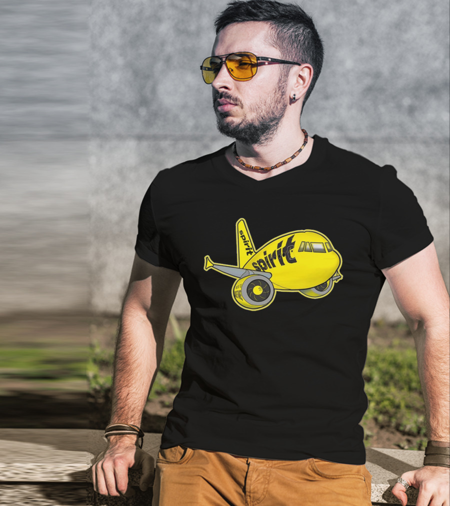 Spirit Airlines Airbus Cartoon Airplane T-Shirt
