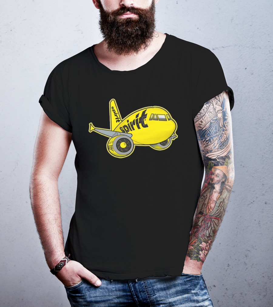 Spirit Airlines Airbus Cartoon Airplane T-Shirt