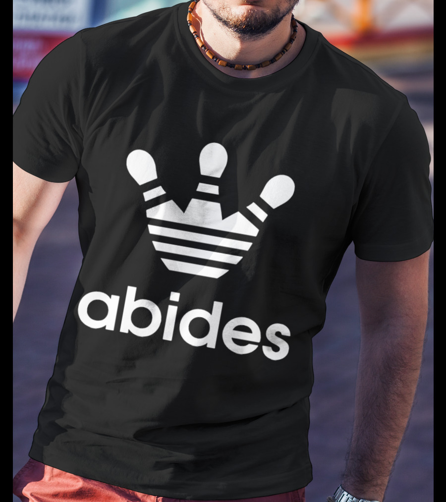 Abides Lebowski Bowling Crown Pins T-Shirt
