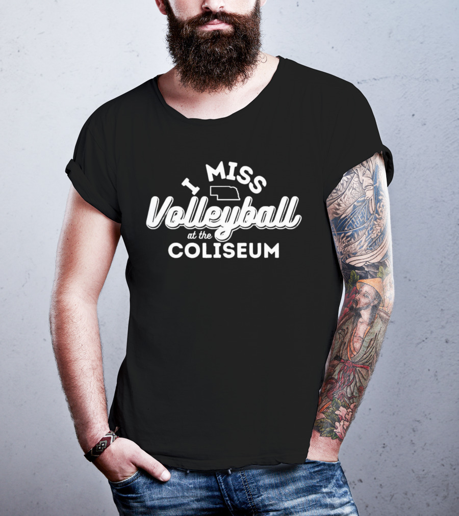 I Miss Volleyball At The Coliseum Nebraska Outline T-Shirt