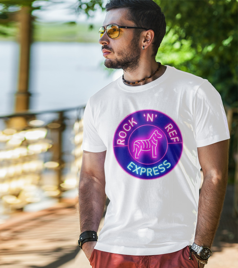 Rock 'N' Ref Express Jesse Beeler Tag Neon Zebra T-Shirt