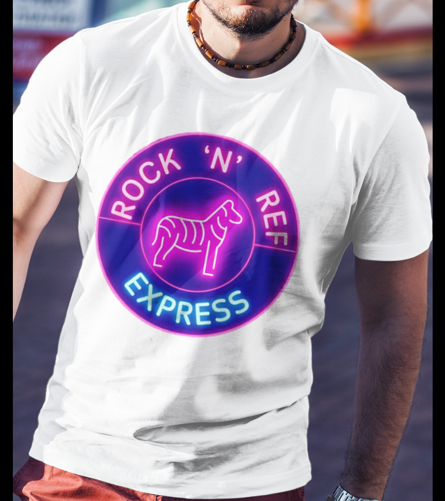 Rock 'N' Ref Express Jesse Beeler Tag Neon Zebra T-Shirt