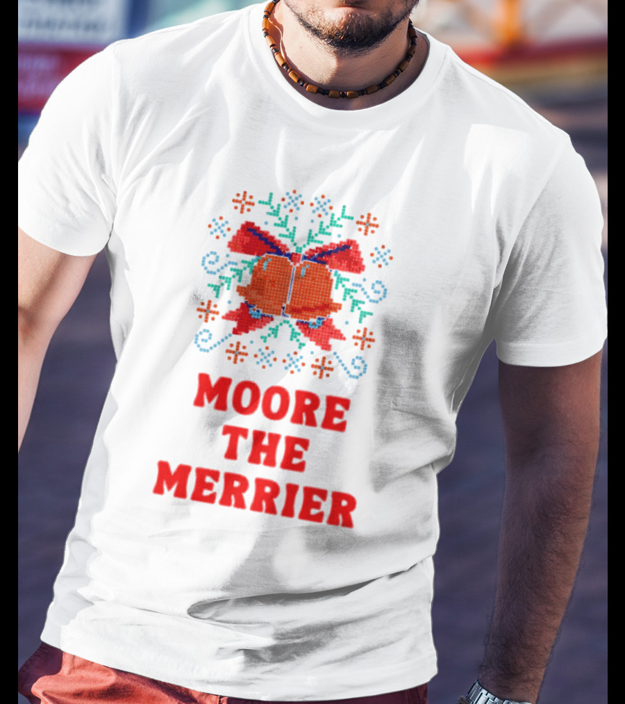 Moore The Merrier Christmas Bow Festive Decor T-Shirt