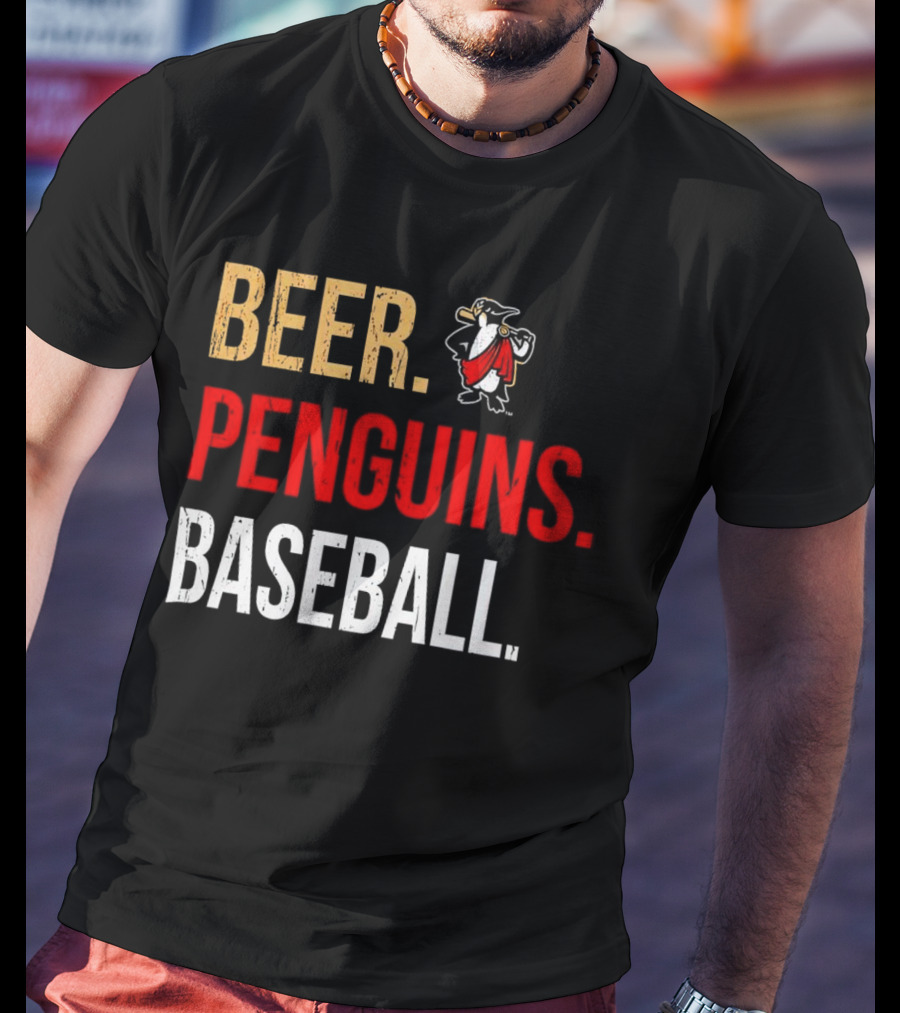Beer Penguins Baseball 108 Stitches T-Shirt