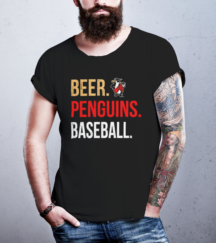 Beer Penguins Baseball 108 Stitches T-Shirt