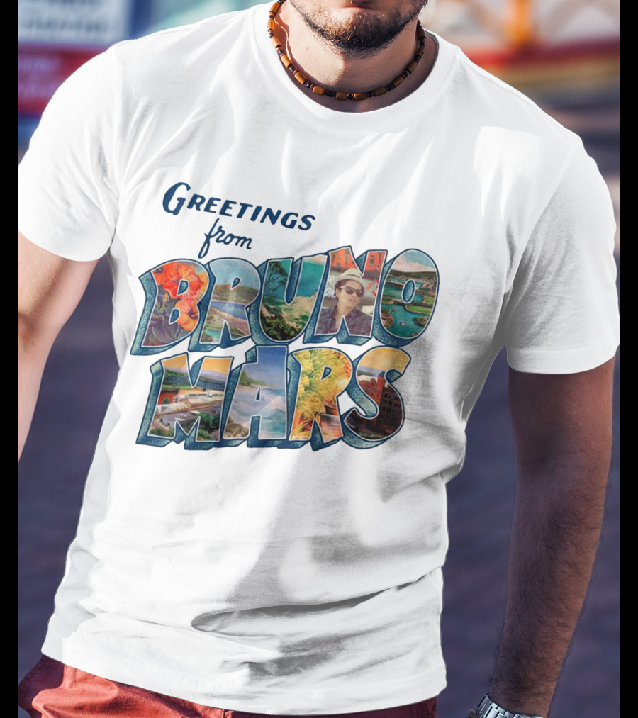 Greetings From Bruno Mars Island Escape Postcard T-Shirt