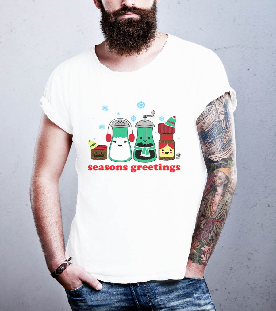 Seasons Greetings Christmas Cute Winter Spice Character T-Shirt