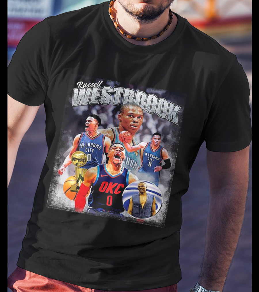 Russell Westbrook Oklahoma City Thunder NBA Vintage 80s Champion T-Shirt