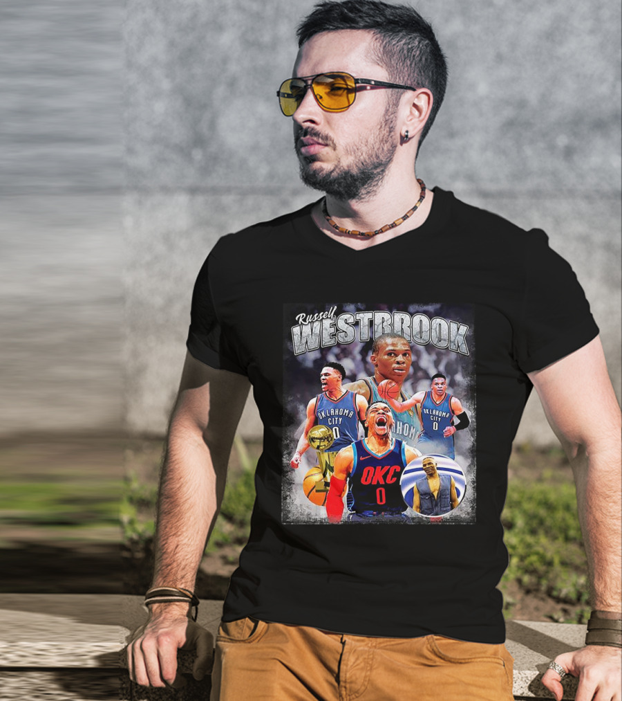 Russell Westbrook Oklahoma City Thunder NBA Vintage 80s Champion T-Shirt