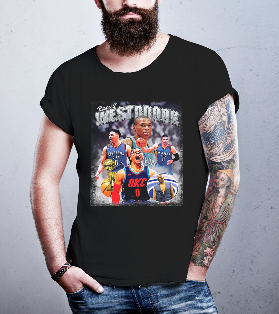 Russell Westbrook Oklahoma City Thunder NBA Vintage 80s Champion T-Shirt