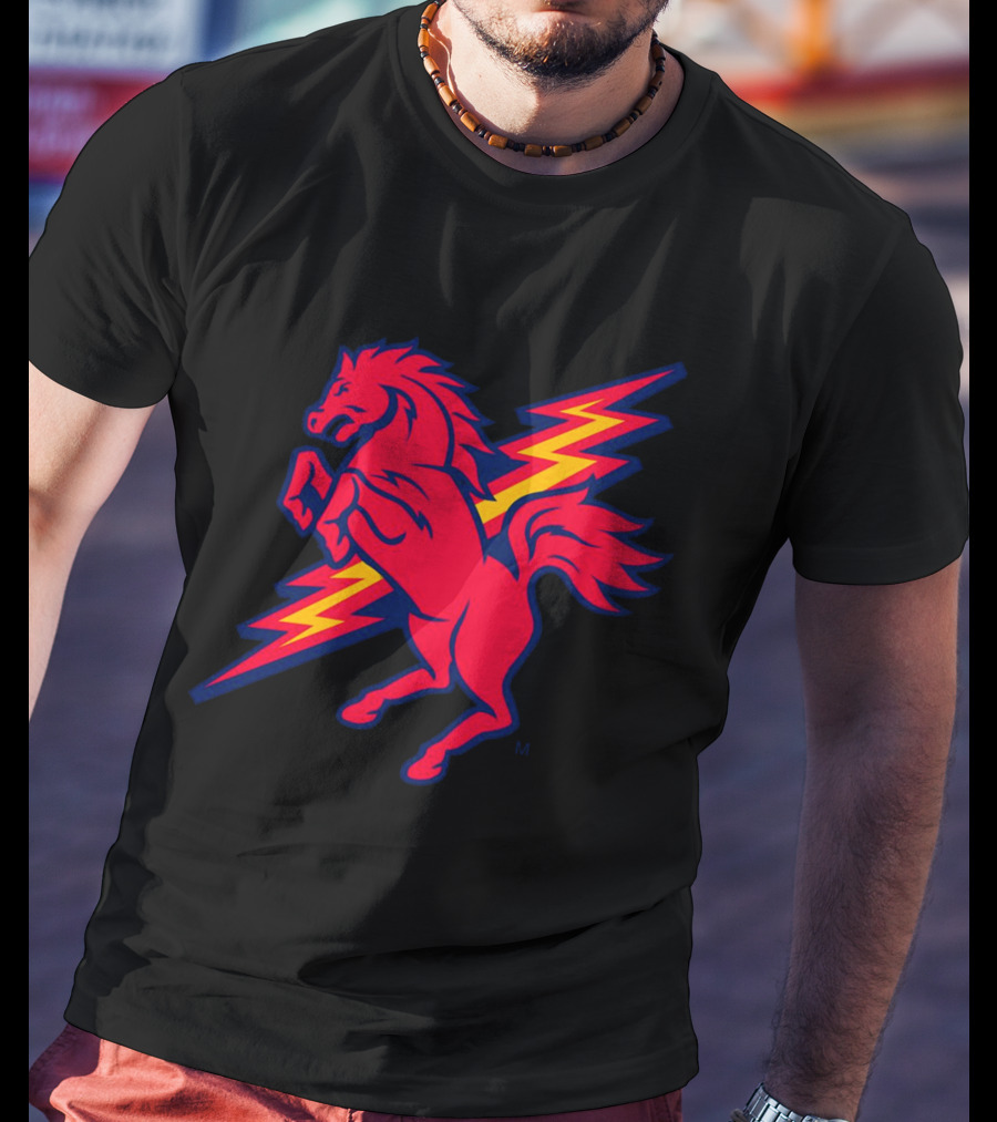St. John's Red Storm Thunder Horse Lightning Bolt T-Shirt