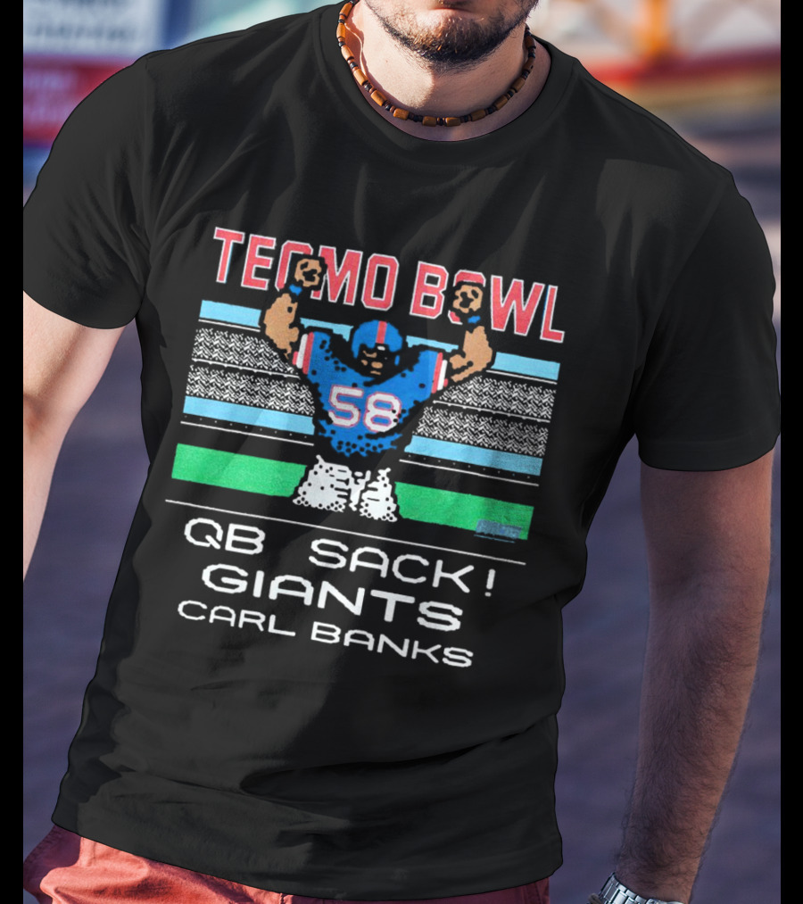 Tecmo Bowl QB Sack Giants Carl Banks 58 T-Shirt