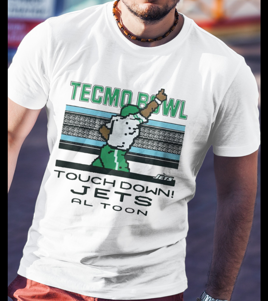 Tecmo Bowl Touch Down New York Jets Al Toon Retro Gaming Iconic Scene T-Shirt
