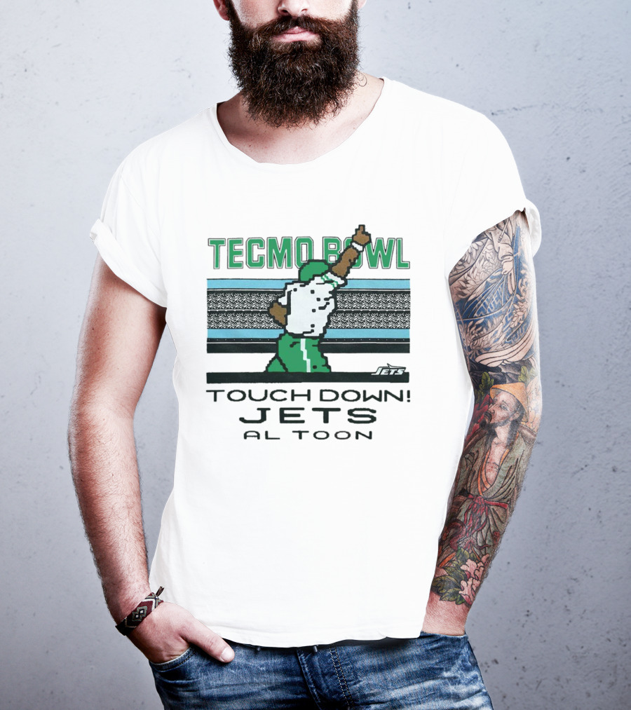 Tecmo Bowl Touch Down New York Jets Al Toon Retro Gaming Iconic Scene T-Shirt