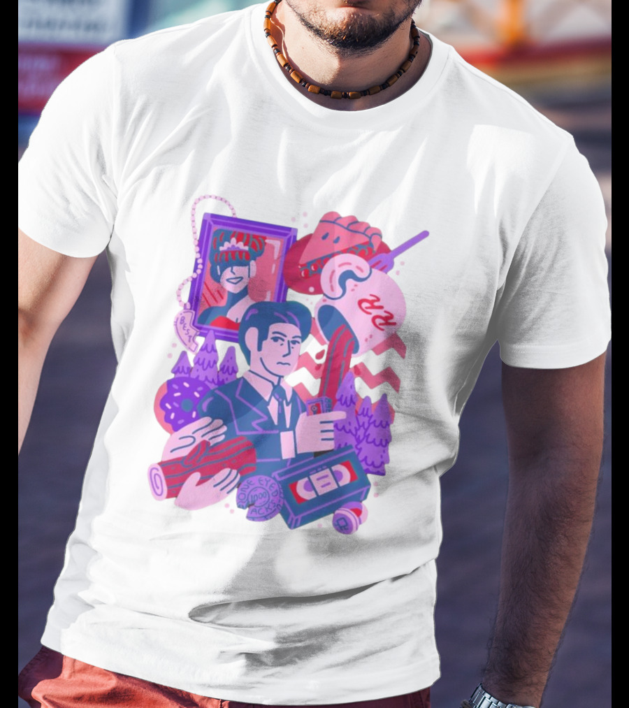 Meanwhile Twin Peaks Mystery Icons And Coffee Pie Logs T-Shirt