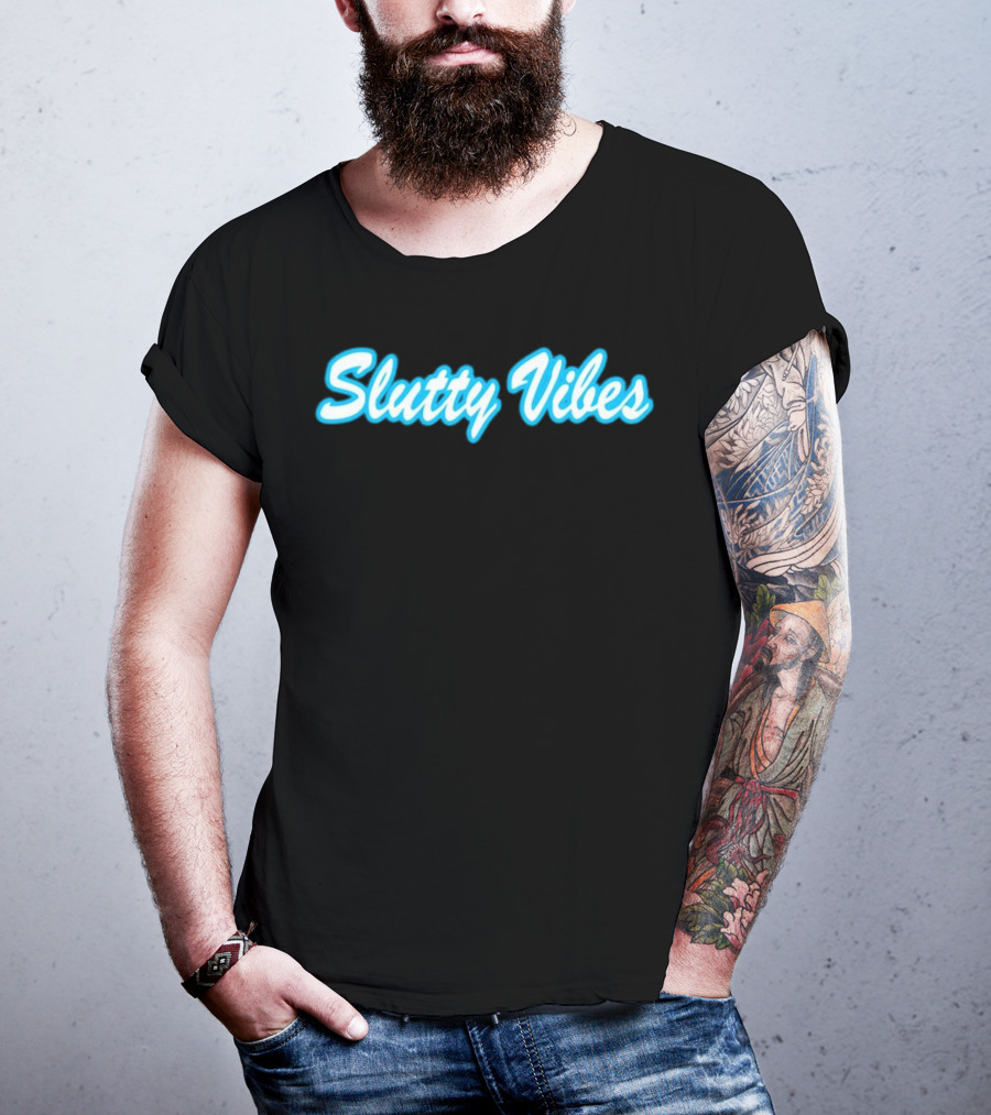 Slutty Vibes Neon Text T-Shirt