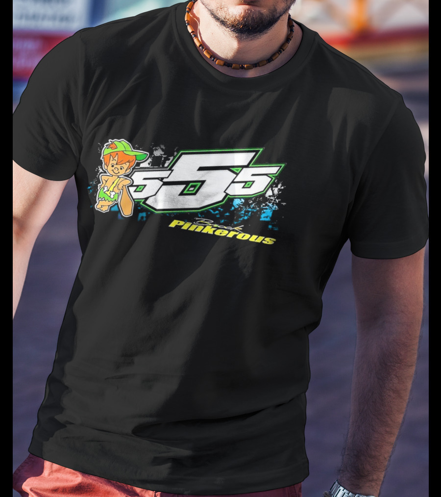 555 Brock Pinkerous Racing Cartoon Character T-Shirt