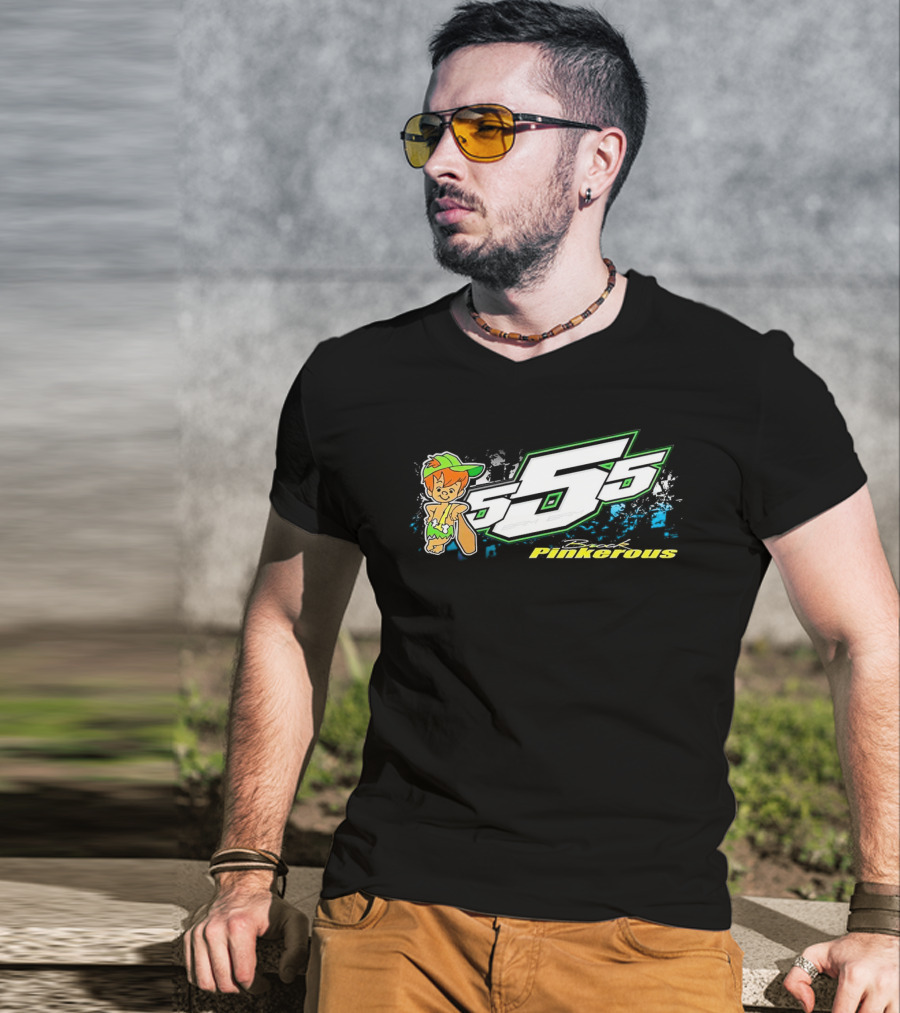 555 Brock Pinkerous Racing Cartoon Character T-Shirt