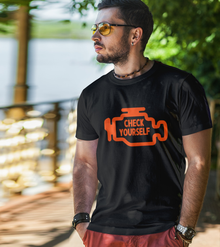 Check Yourself Warning Light Car Check T-Shirt