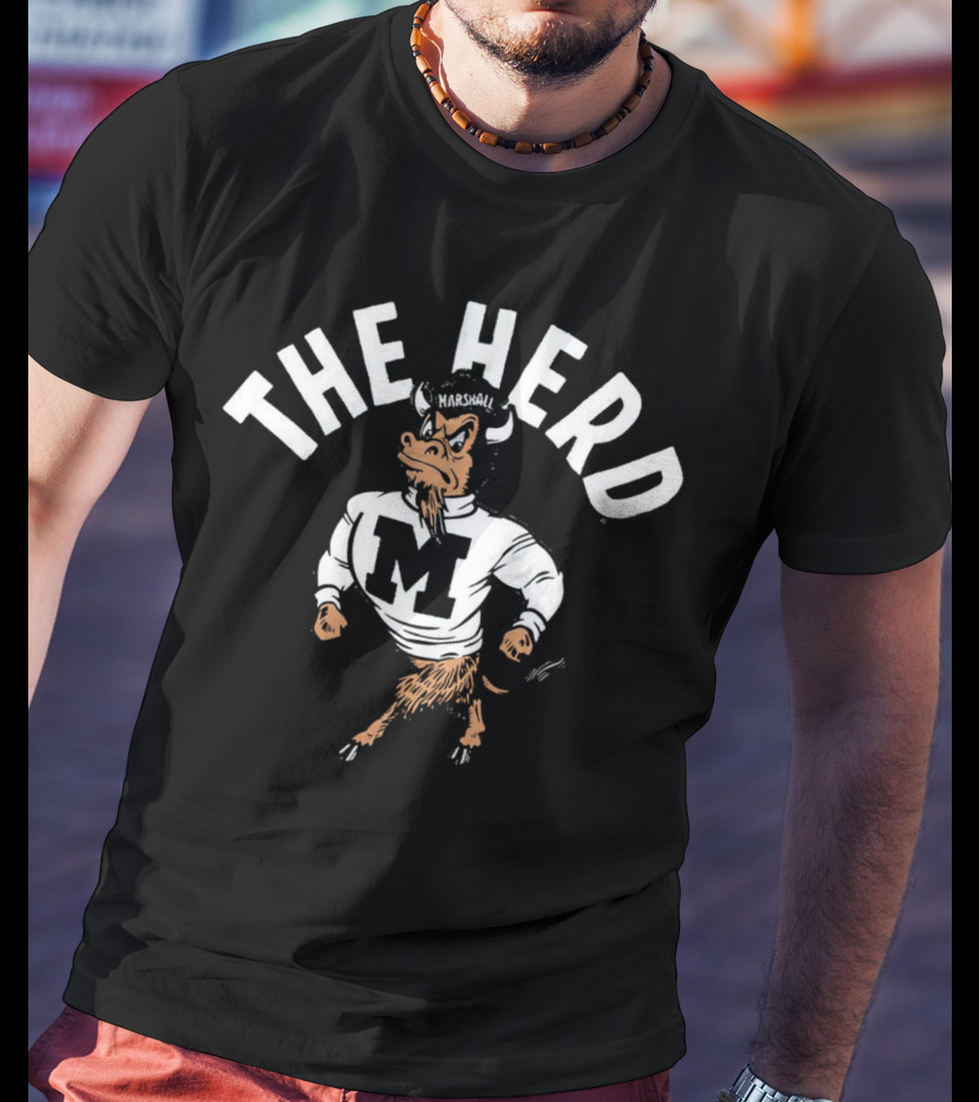 Marshall The Herd M Logo Mascot T-Shirt