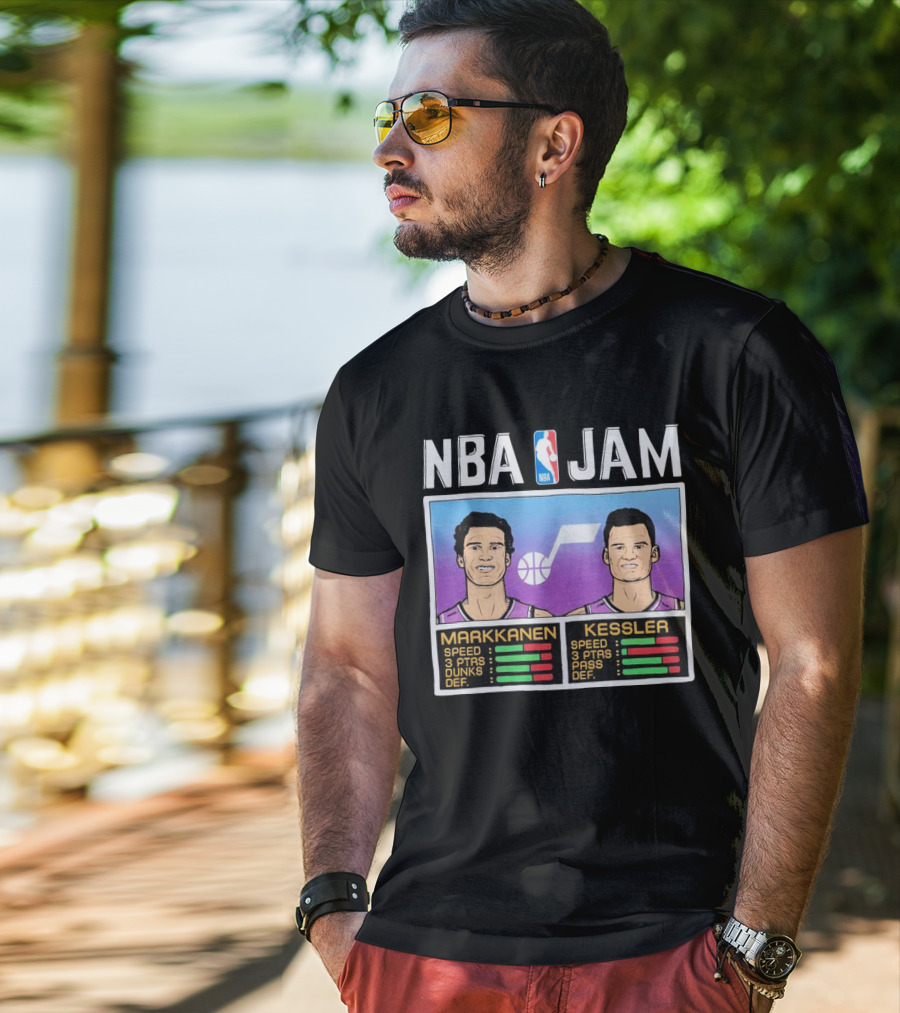 NBA Jam Jazz Markkanen Kessler Player Stats T-Shirt