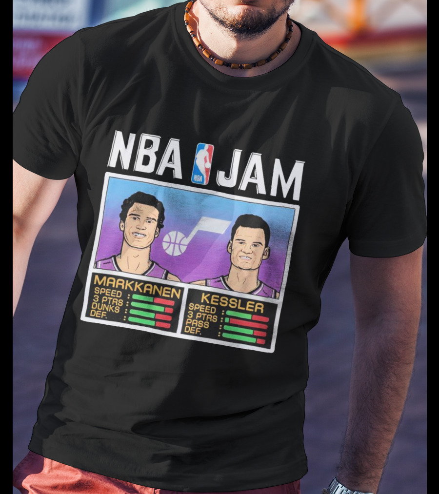 NBA Jam Jazz Markkanen Kessler Player Stats T-Shirt
