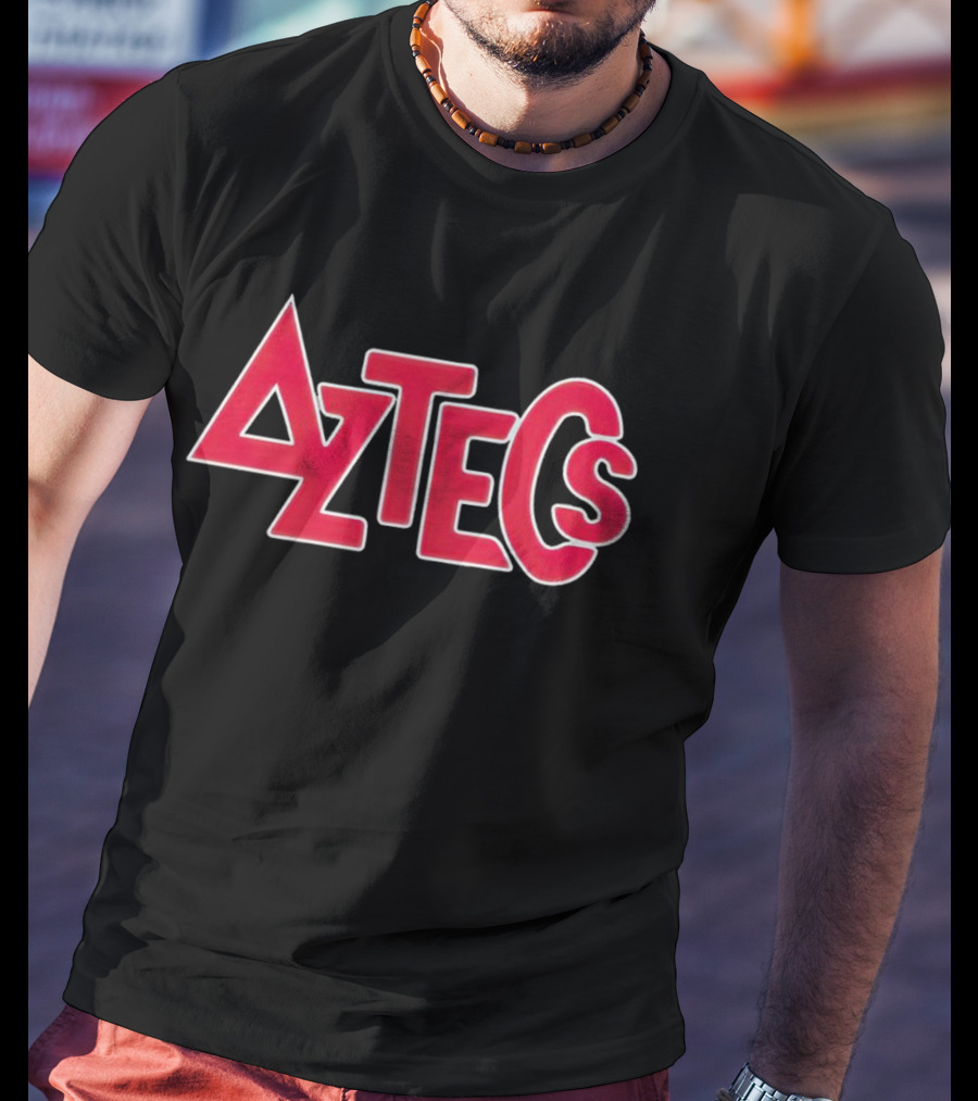 San Diego State Aztecs Bold Red Tribal Typography T-Shirt