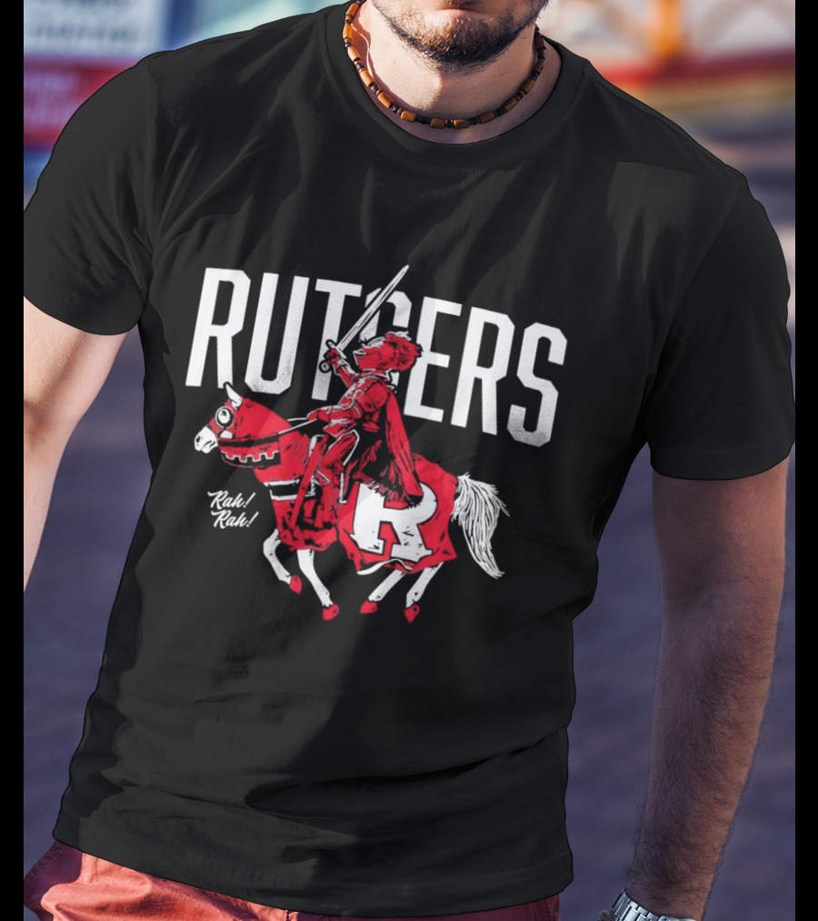 Rutgers Scarlet Knights Mascot Rah Rah Sword Horse T-Shirt