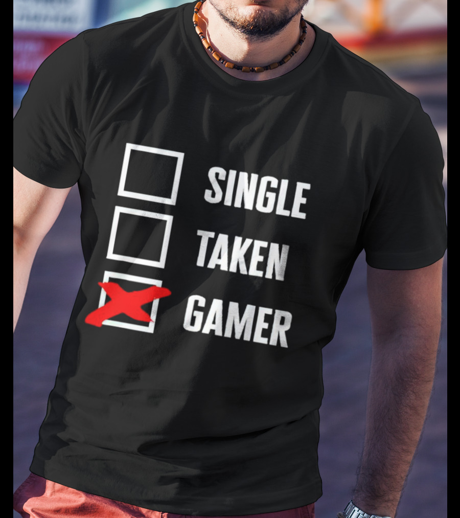 Single Taken Gamer Checkbox With Red X T-Shirt