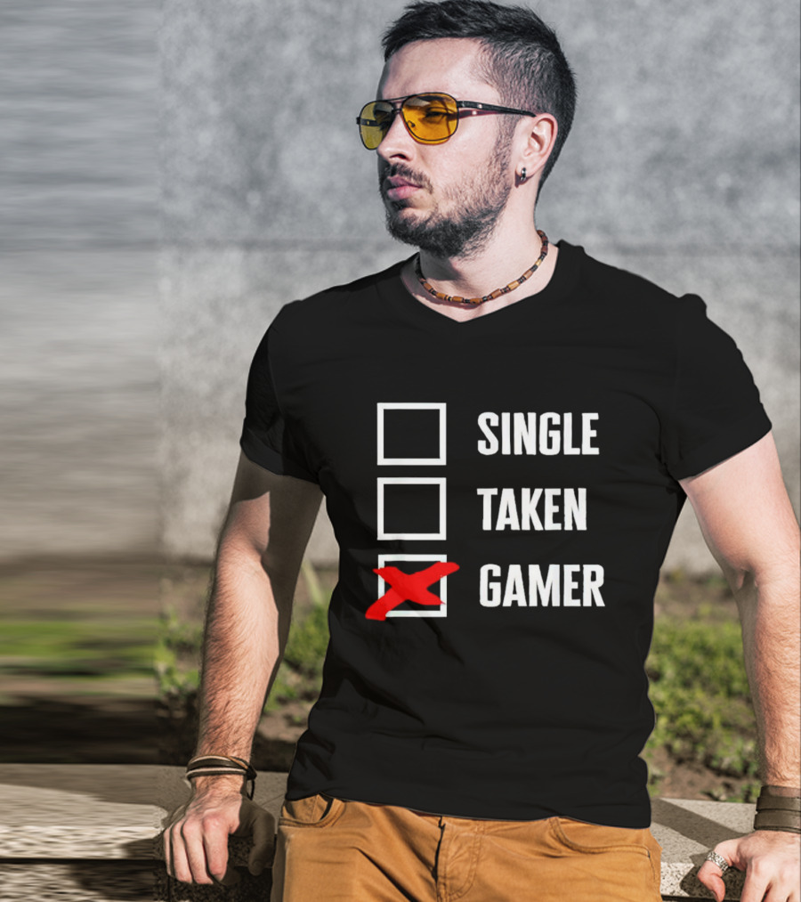 Single Taken Gamer Checkbox With Red X T-Shirt