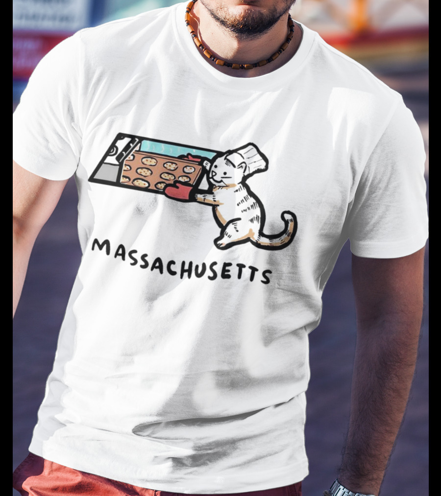 Massachusetts Baking Cat Meowsachusetts Cookies T-Shirt