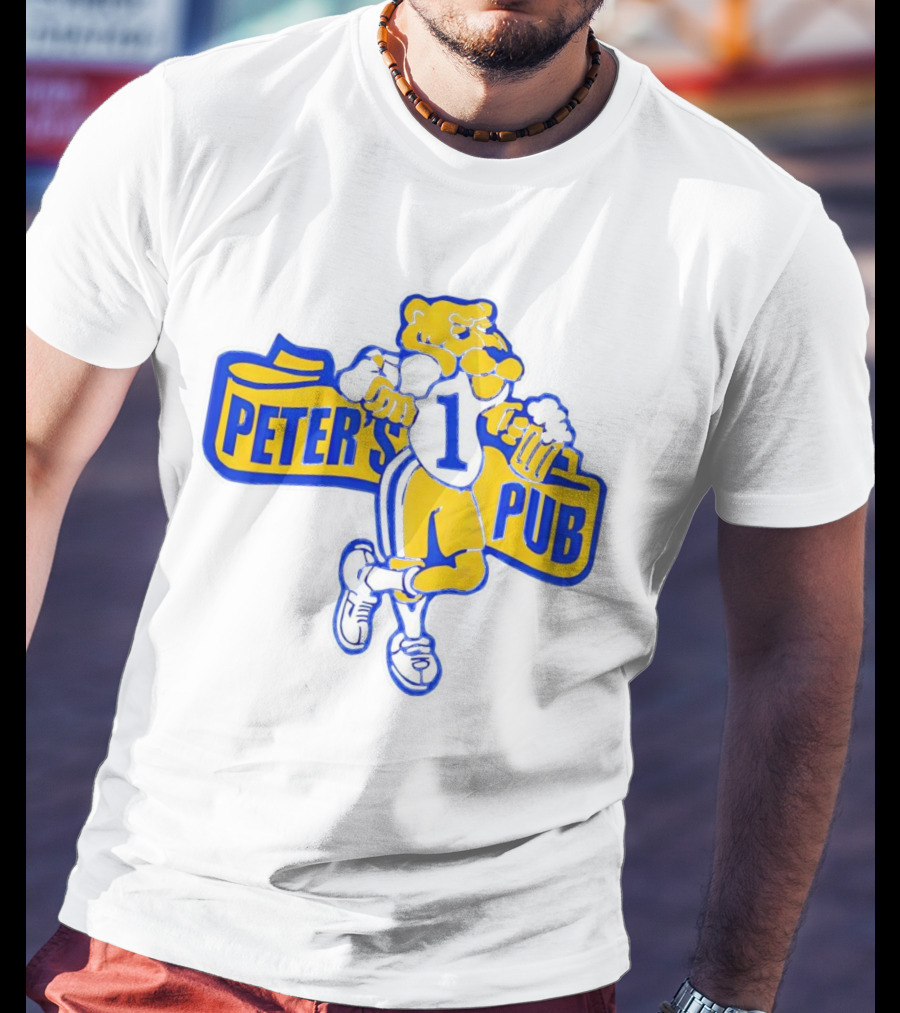 Peter's Pub Pittsburgh Mascot Holding Steins T-Shirt